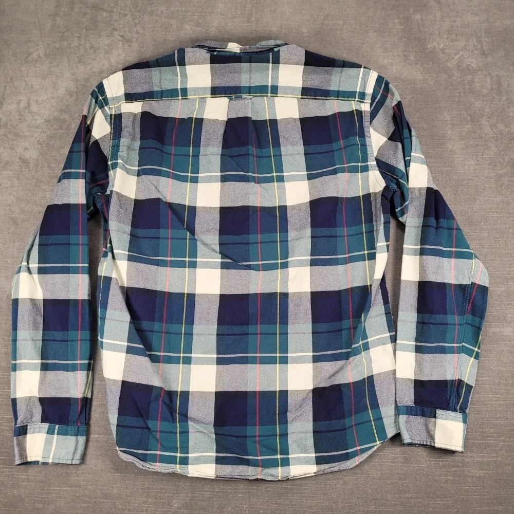 J. Crew‎ Oxford Shirt Slim Fit Plaid Button Down Long Sleeve L
